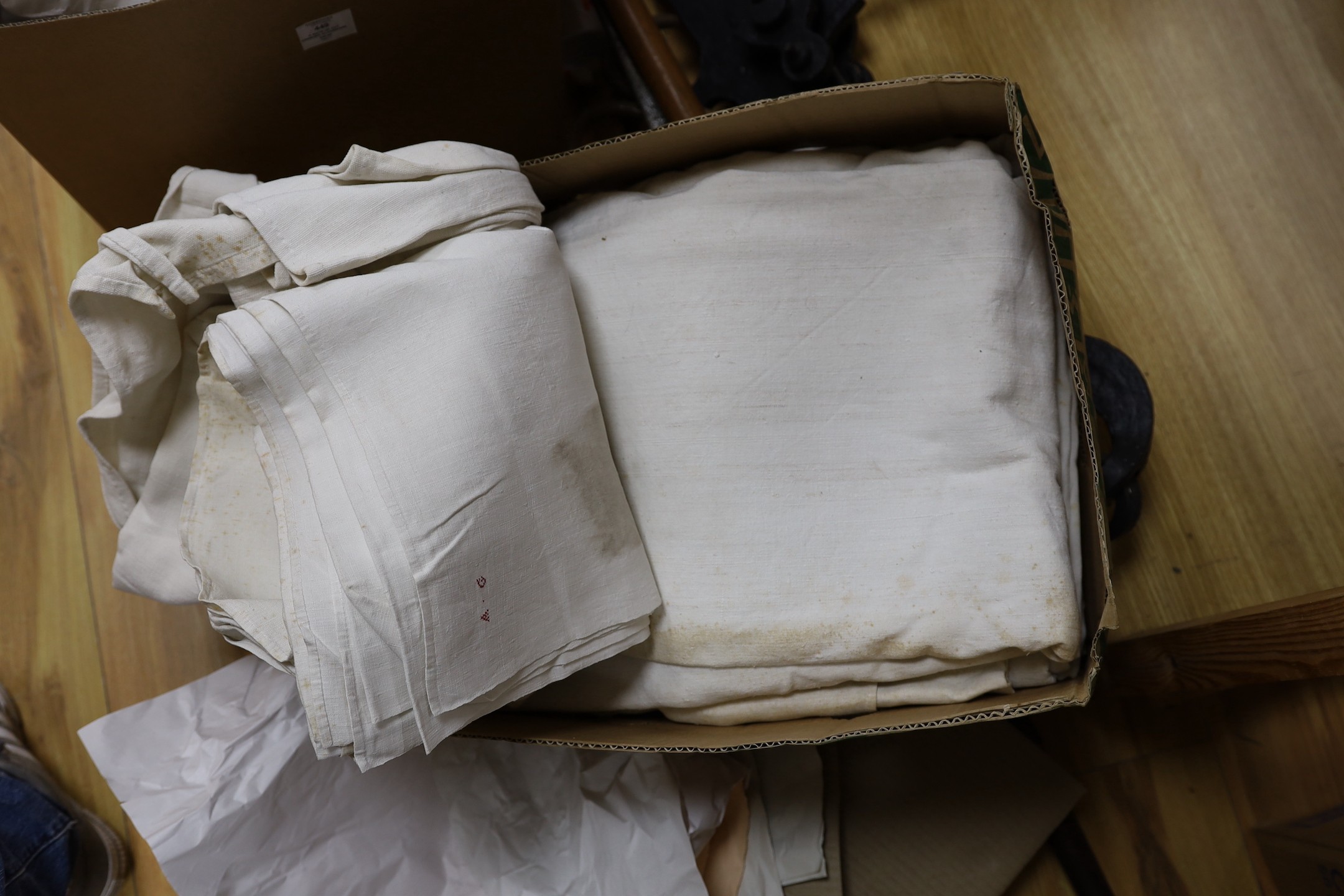 A box of eight French Provincial sheets